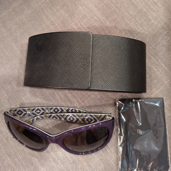 Prada Violet Hexagonal Print Blonde Cat Eye 05p Pr05ps Sunglasses - Picture 9 of 11